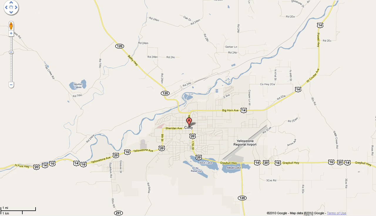 Cody Wyoming Google Map
